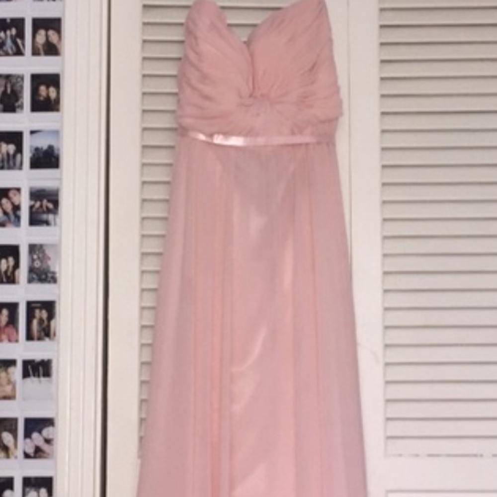 Long pink prom dress